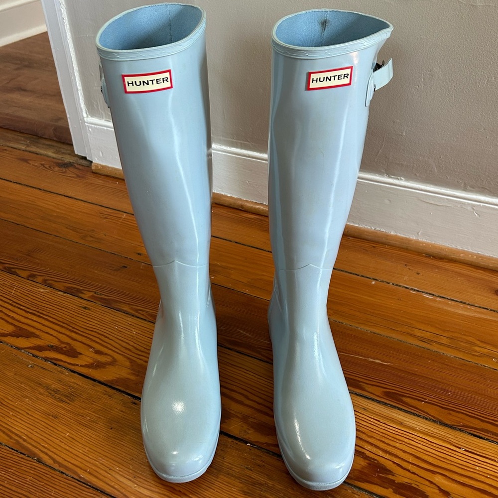 Hunter Sky Blue Tall Boots